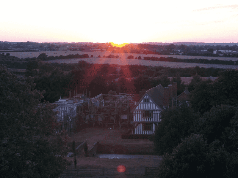 Sinai Park house with sun setting in background